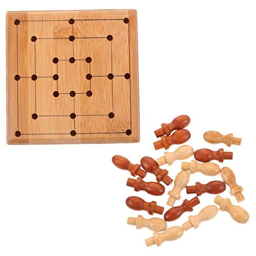 YARNOW Mini Tisch Schachspiel für Tragbares Schachbrett aus Natürlichem Unterhaltsame Strategiespiele für Unterwegs als Partyspielzeug oder Reisespiel von YARNOW