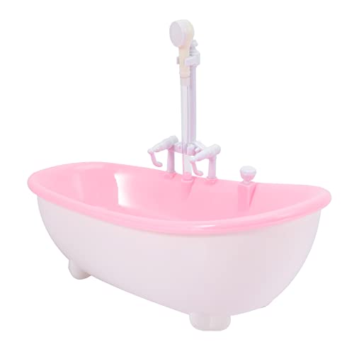 YARNOW Mini -Wasserstrahlbad für Babypuppen Elektrische Puppenbadewanne Sprühwasserspielzeug babyspielzeug Miniaturbad Badespielzeug Badepuppe Plastik Rosa von YARNOW