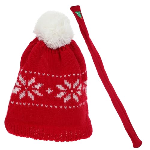 YARNOW Mini Weihnachtsmütze Schal für Bastelarbeiten Teiliges aus Kleinen Gestrickten Mützen und Schals für Schneemänner Puppen Weihnachtsdeko von YARNOW