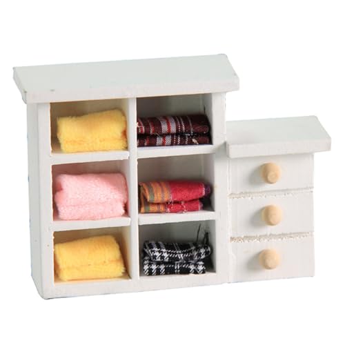 YARNOW Mini Weißer Sechsfächer Schrank Holz Puppenhaus Zubehör mit Dekorativen Requisiten für DIY Miniaturmöbel und Desktop Dekoration YARNOW Mini Weißer Sechsfächer Schrank Holz Puppenhaus Zubehör mit Dekorativen Requisiten für DIY Miniaturmöbel und Desktop Dekoration von YARNOW