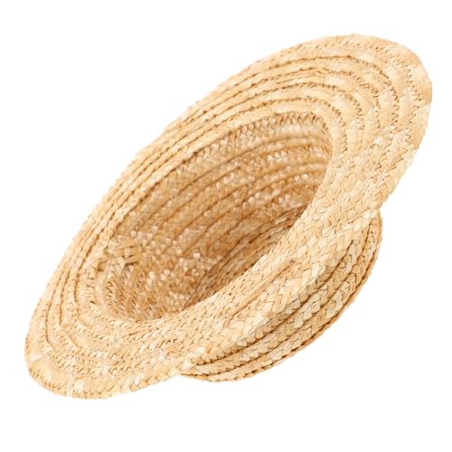 YARNOW Mini Woven Straw Hat für Puppen Dekorativer Handgefertigter Miniaturhut Innendurchmesser für DIY und Bastelprojekte für Puppenhaus und Kreative Dekoration von YARNOW