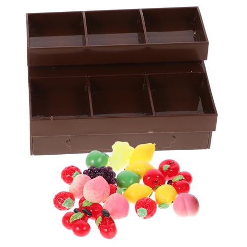YARNOW Mini -supermarktmodell Miniatur Mini -Stand Puppenhausständer Verschleißfeste Mini-möbel Mini-verzierung Mini-lebensmittelregal Obsthalter Plastik Kaffee von YARNOW