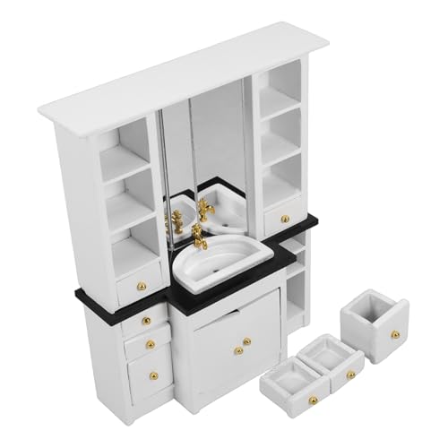 YARNOW Miniatur Badezimmer Waschbecken Schrank aus Holz Kompakt und Detailreich Geeignet als Puppenhaus Möbel DIY Puppenhaus Zubehör Weiße Miniatur Badmöbel für Dekoration YARNOW Miniatur Badezimmer Waschbecken Schrank aus Holz Kompakt und Detailreich Geeignet als Puppenhaus Möbel DIY Puppenhaus Zubehör Weiße Miniatur Badmöbel für Dekoration von YARNOW