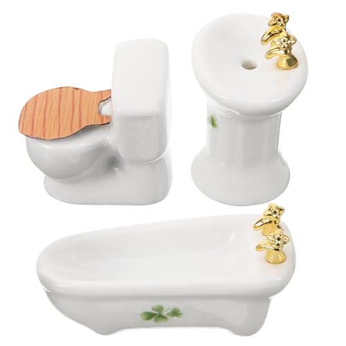YARNOW Miniatur Badezimmermöbel Puppenhaus Bad Zubehör Teilig Toilette Waschbecken Badewanne Kleine Puppenhaus Deko Robust Sicher für Foto Requisite YARNOW Miniatur Badezimmermöbel Puppenhaus Bad Zubehör Teilig Toilette Waschbecken Badewanne Kleine Puppenhaus Deko Robust Sicher für Foto Requisite von YARNOW