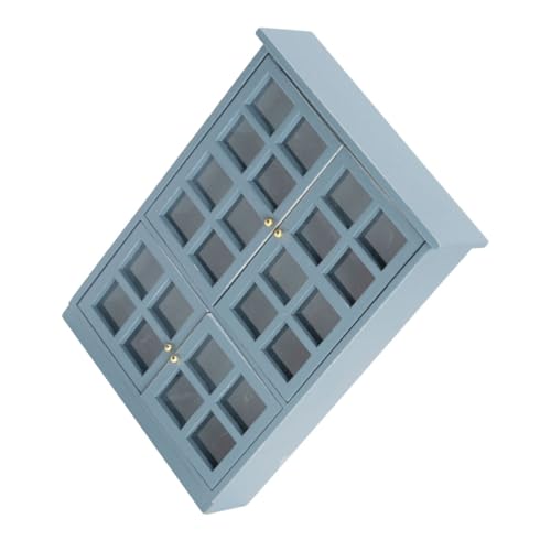 YARNOW Miniatur Bücherregal Schrank Nebelblau Dreistöckiger Miniatur Kabinett Stilvolle Mini Haus Dekoration für DIY Puppenhaus und Sammler von YARNOW