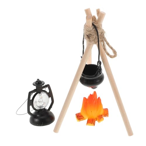 YARNOW Miniatur Campfire Set für Puppenhaus Camping Szene Detailreiches Outdoor Modell Teiliges Zubehör für Fotografie Requisiten und Mikro Landschaft Dekoration von YARNOW