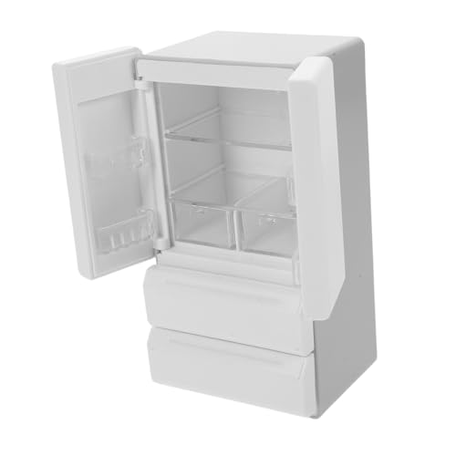 YARNOW Miniatur-Dollhouse-kühlschrank Weiß mit Doppeltür und Licht Spielküchen-zubehör für Realistisches Mini-kühlschrank Puppenhaus-Dekoration und Kreatives Rollenspiel von YARNOW