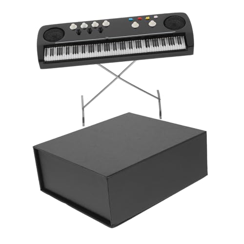 YARNOW Miniatur Elektronisches Klavier Modell Holz Puppenhaus Dekoration Realistisches Mini Haus Keyboard Ornament für Junge Mädchen und Miniatur Musikalische Räume von YARNOW