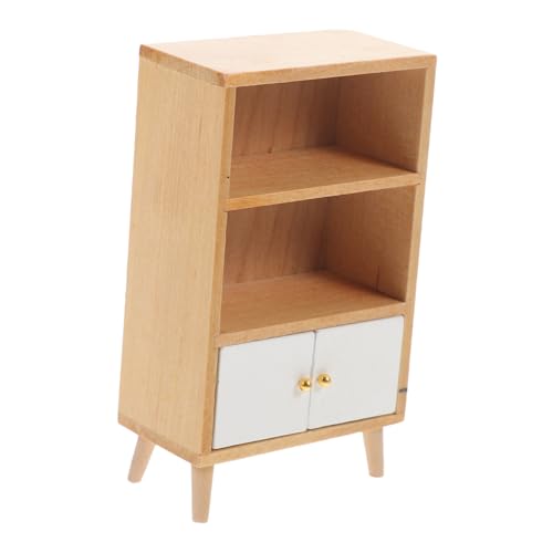YARNOW Miniatur Holz Bücherregal Puppenhaus Möbel Zubehör Detailreiches Robustes Miniatur Schrank Ornament für Puppenhaus Wohnzimmer und Esszimmer Dekoration von YARNOW