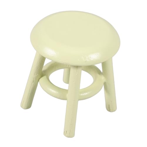YARNOW Miniatur Holzhocker Puppenhausmöbel Miniaturhocker Grün Mikroszene für Kinderzimmer Balkon und Garten von YARNOW