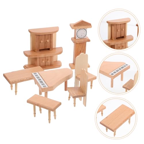 YARNOW Miniatur Holzpuppenhaus Möbel Lebensechte Wohnzimmereinrichtung Details Handgefertigt Miniatur Schrank Spielzimmer Dekoration für Bastelfans und Puppenhausliebhaber von YARNOW