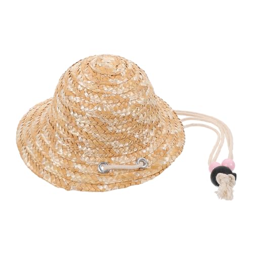 YARNOW Miniatur Hut für Puppen Woven Straw Cap für DIY Braided Farmhouse Hut für Puppenhaus und Partydeko von YARNOW