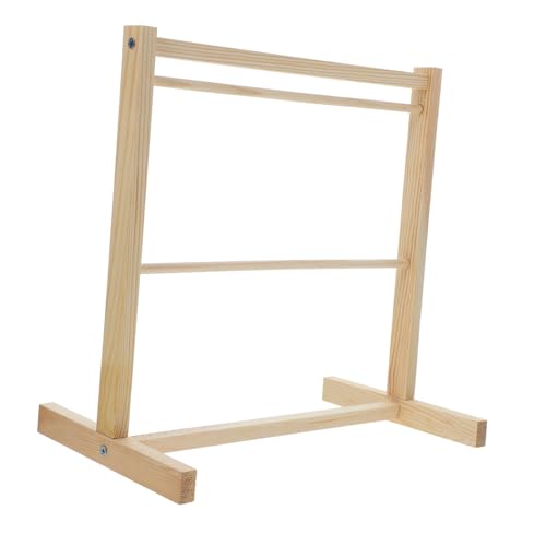 YARNOW Miniatur Kleiderständer aus Holz Doppellagiger Kleiderbügel für Puppenkleidung Vielseitiges Zubehör mit Elegantem Design zur Stilvollen Kleidungsausstellung von YARNOW