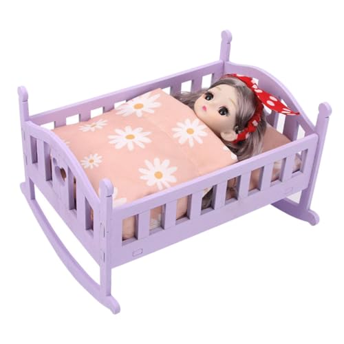 YARNOW Miniatur Puppenbett Set aus Holz mit Puppe Kissen und Decke Detailreiche Miniatur Möbel Dekoration für Puppenhaus Schlafzimmer Kindersicheres für Rollenspiele und Puppenhaus YARNOW Miniatur Puppenbett Set aus Holz mit Puppe Kissen und Decke Detailreiche Miniatur Möbel Dekoration für Puppenhaus Schlafzimmer Kindersicheres für Rollenspiele und Puppenhaus von YARNOW