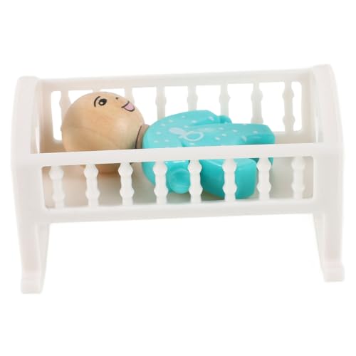 YARNOW Miniatur Puppenbett aus Holz und Abs Miniatur für Puppenhaus Stabiles Puppenhaus Zubehör Detailreiches Schlafzimmermöbel Kindgerechtes für Kreative von YARNOW