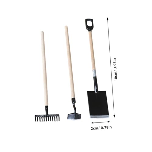 YARNOW Miniaturwerkzeuge Für Puppenhäuser Gartengeräte Bauernhofwerkzeugsatz Mini-rechen Mini-schaufelmodell Puppenhauszubehör Mini-Spielzeug Gartenszenendekor Mikro-gartendekor von YARNOW
