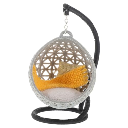 YARNOW Miniatur Schaukelstuhl zum Selberbauen Beweglicher Puppenhausstuhl aus Feinem Material Dekorativer DIY Möbel für Schreibtisch und Regal Charmante Miniatur für Kleine Räume von YARNOW