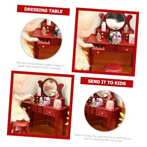 YARNOW Miniatur Schminktisch Puppenhaus Möbel Miniatur Holz Dekoration Kleines Ankleide für Puppenhäuser Realistisch Gestaltetes Miniaturmöbelstück für Heimdeko und Fotorequisiten YARNOW Miniatur Schminktisch Puppenhaus Möbel Miniatur Holz Dekoration Kleines Ankleide für Puppenhäuser Realistisch Gestaltetes Miniaturmöbelstück für Heimdeko und Fotorequisiten von YARNOW