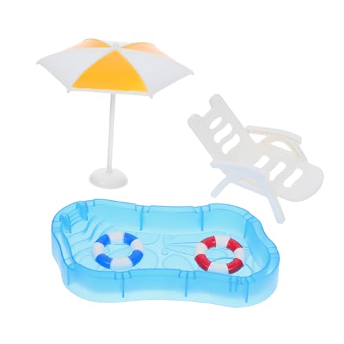 YARNOW Miniatur Schwimmbecken mit Schwimmring Strandstuhl und Sonnenschirm Realistische Puppenhaus Dekoration Tragbares Modell für Spiel und Kreative Szenen YARNOW Miniatur Schwimmbecken mit Schwimmring Strandstuhl und Sonnenschirm Realistische Puppenhaus Dekoration Tragbares Modell für Spiel und Kreative Szenen von YARNOW