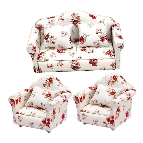 YARNOW Miniatur Sofa Modell Set Lebensechte Puppenhaus Möbel Teiliges Sofa mit Kissen DIY Puppenhaus Zubehör für Kinderzimmer Dekoration YARNOW Miniatur Sofa Modell Set Lebensechte Puppenhaus Möbel Teiliges Sofa mit Kissen DIY Puppenhaus Zubehör für Kinderzimmer Dekoration von YARNOW