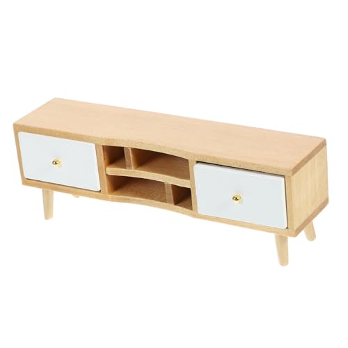 YARNOW Miniatur Tv Schrank aus Holz Dekorativer Puppenhaus Möbel Kompakt und Leicht Filigranes Design für Mädchen Perfektes Zubehör für Mini Haus Dekoration von YARNOW