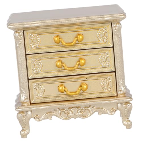 YARNOW Miniatur Vintage Nachttisch Schrank Detailgetreues Puppenhaus Schlafzimmer Möbel Retro Mini Side Table für Kreative Dekoration und Sammler Kompakt für Kleine Räume Geeignet von YARNOW