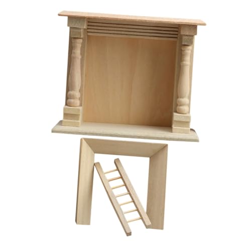 YARNOW Miniaturkamin Puppenhaus Miniaturzubehör Vintage Kleiner Kamin Ding Mini -Kamin Miniatur-Puppenstubenmöbel Mikro-Puppenhauszubehör Mini-Kamin hölzern Khaki von YARNOW