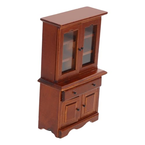 YARNOW Miniaturmöbel Modell Heimdekor Lagerschrank Miniatur Modellmöbel Realistische Puppenhausmöbel Mini Möbelregal Puppenhaus Wohnzimmermöbel Hellbraunes Holz von YARNOW