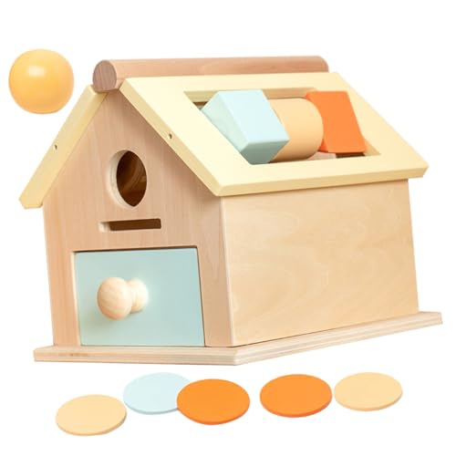 YARNOW Montessori Holzspielzeug für Junge Mädchen Jahre Pädagogisches Sensory Motorische Feinübungen Bunte Coin Drop Box zur Konzentrationsförderung und Praktischen Logikentwicklung von YARNOW