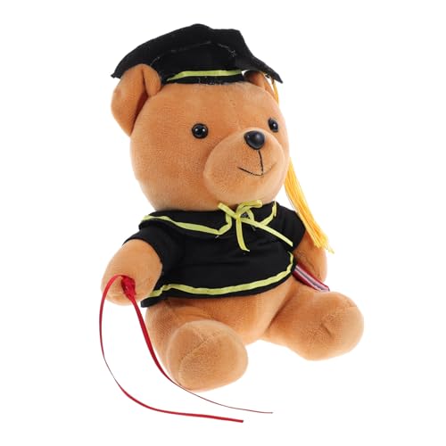 YARNOW Niedlicher Abschlussbär Plüschpuppe mit Doktorhut Kuscheltier für Abschlussfeiern Hochwertiges für Absolventen Weiches Stofftier und Dekoration von YARNOW
