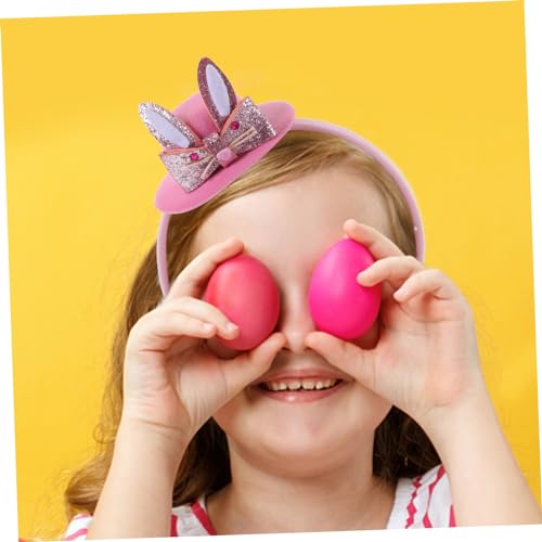 YARNOW Niedliches Bunny Cosplay Haarreif mit Rosa Hasenohren Verstellbar und Bequem für Osterparty Kostüm Fotoshooting Bühnenauftritt und Festlichkeiten von YARNOW