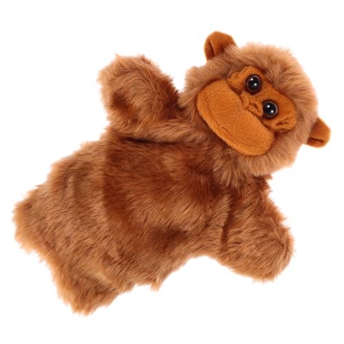 YARNOW Orang-Utan-Handpuppenspielzeug Fingerpuppen für Kleinkinder Tierpuppen Handpuppe Familienhandpuppe Puppen für zum Geschichtenerzählen PP Baumwolle Braun von YARNOW