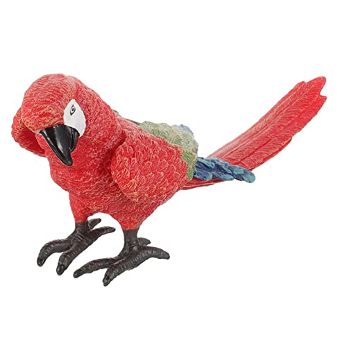 YARNOW Papageienfigur Realistisches Simulationsmodell Für Garten Und Innendekoration Langlebig Und Farbenfroh Lernspielzeug Für Rote Ara von YARNOW