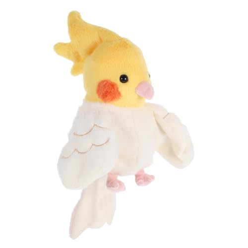 YARNOW Papageienpuppe Handpuppe Handpuppen unterrichten Tier-Rollenspiel Vogelpuppe Stofftierpuppen Papagei Handpuppe Vogel Handpuppen PP Baumwolle Yellow von YARNOW