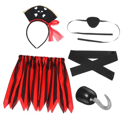 YARNOW Piratenkostüm mit Rock Augenklappe und Kopftuch Verstellbar für Jahre Vielseitiges Rollenspiel Zubehör für Mädchen Bequemes Halloween Kostüm für Fantasievolles YARNOW Piratenkostüm mit Rock Augenklappe und Kopftuch Verstellbar für Jahre Vielseitiges Rollenspiel Zubehör für Mädchen Bequemes Halloween Kostüm für Fantasievolles von YARNOW
