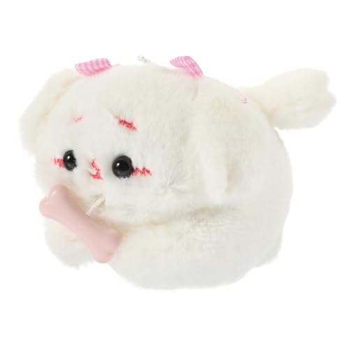 YARNOW Plüsch Anhänger mit Wedelndem Niedliches Tierdesign Interaktives für Schlüssel Taschen Handys Geschenkidee für Geburtstage Feiertage Weißer von YARNOW