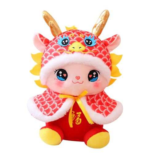 YARNOW Plüsch Drachenpuppe Rotes Stofftier mit Gefüllt Glücksbringer Drachenjahr Maskottchen für Sofa und Wohnraumdekoration Festliches Kuscheltier zum Chinesischen Neujahr YARNOW Plüsch Drachenpuppe Rotes Stofftier mit Gefüllt Glücksbringer Drachenjahr Maskottchen für Sofa und Wohnraumdekoration Festliches Kuscheltier zum Chinesischen Neujahr von YARNOW