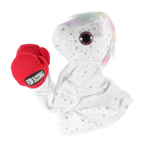 YARNOW Plüsch Einhorn Handpuppe Mit Interaktiver Soundfunktion Einziehbares Design Für Kreatives Spielzeugvergnügen Für Eltern Fördert Fantasie von YARNOW