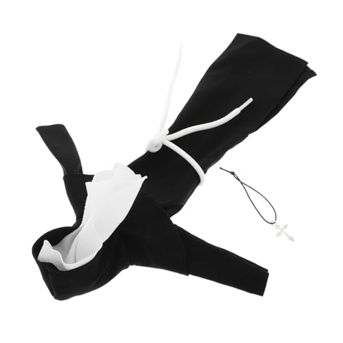 YARNOW Plüschpuppe Nonnenkostüm mit Silberner Halskette Langes Schwarzes Kleid Realistische Rollenspielkleidung für Puppen als Kirchenrequisite für Sammlungen YARNOW Plüschpuppe Nonnenkostüm mit Silberner Halskette Langes Schwarzes Kleid Realistische Rollenspielkleidung für Puppen als Kirchenrequisite für Sammlungen von YARNOW