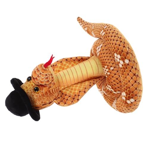 YARNOW Plüschschlange Mit Hut Realistisches Kuscheltier Halloween Dekoration Lange Schlangenspielzeug Für Geschenkidee Für Sammler YARNOW Plüschschlange Mit Hut Realistisches Kuscheltier Halloween Dekoration Lange Schlangenspielzeug Für Geschenkidee Für Sammler von YARNOW