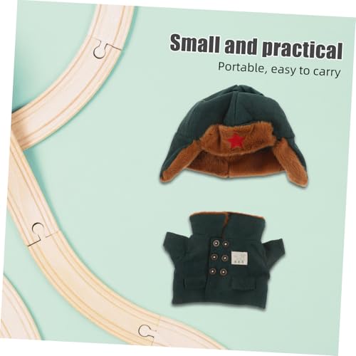YARNOW Puppenarmee Outfit Wintermantel mit Mütze Warmer Weicher Polyester Militärmantel für Puppen Kreatives Ankleidespiel für Geschenkidee Grün von YARNOW