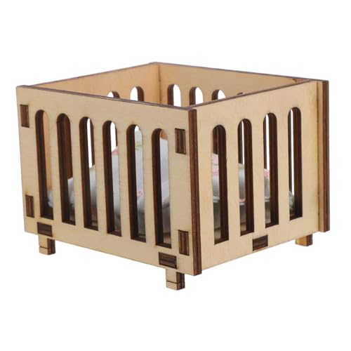 YARNOW Puppenhaus Babybett Zierliche Puppenhausmöbel Weiches Kinderbett für Kreative DIY-szenen und Detailreiche Miniaturdekoration von YARNOW