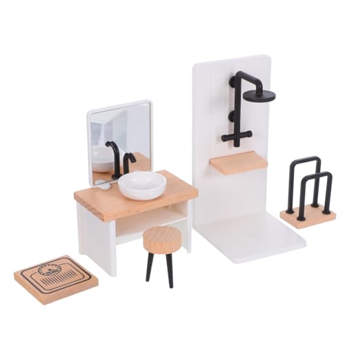 YARNOW Puppenhaus Badezimmer Miniatur Waschbecken Hocker Handtuchhalter Duschraum Realistische Badezimmermöbel Zubehör für DIY Puppenhaus Dekoration YARNOW Puppenhaus Badezimmer Miniatur Waschbecken Hocker Handtuchhalter Duschraum Realistische Badezimmermöbel Zubehör für DIY Puppenhaus Dekoration von YARNOW