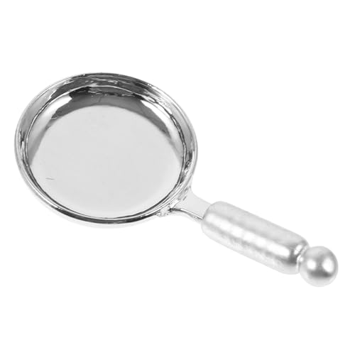 YARNOW Puppenhaus-Mini-Pfannen Häuser Bratpfanne winzig künstlich Dekoration Figur pfannenwender Miniaturpfannen Mini - entzückendes Miniaturhandwerk Legierung Silver von YARNOW