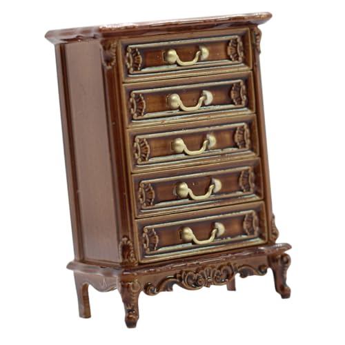 YARNOW Puppenhaus Mini Retro Möbel Schrank Mini Niedliche Zimmerdekoration Puppenmöbel Dekoration Zarter Minischrank Miniaturszene Seitenschrank Niedliche Dekoration Leichter von YARNOW