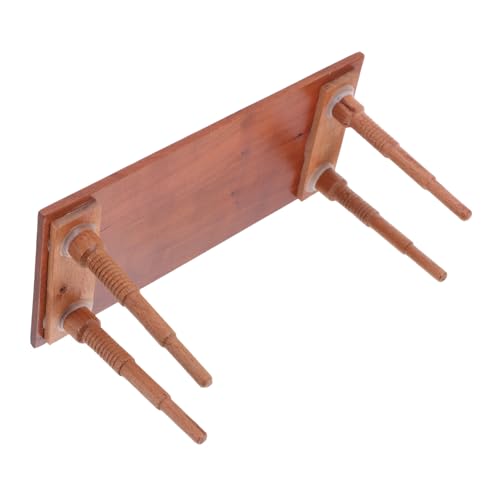 YARNOW Puppenhaus Miniatur Esstisch aus Kirschholz Mini Holzbar Detailreiche Holzmöbel für Puppenhaus Küche Platzsparendes Design Realistisches Spielzubehör von YARNOW