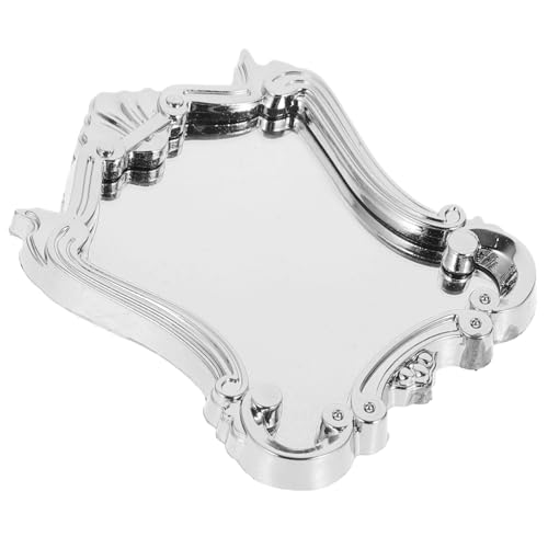YARNOW Puppenhaus Spiegel Lustiges Badezimmer Accessoire Dekorativer Mini Wandspiegel für Puppenhaus Design Silbernes Möbelstück für Kreative Spielwelten von YARNOW