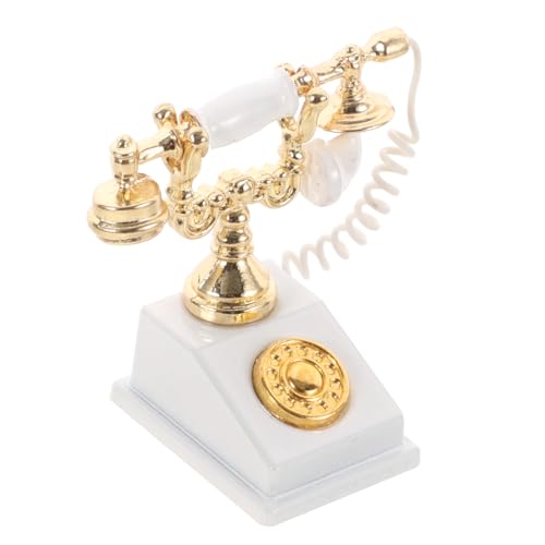 YARNOW Puppenhaus Wählscheibentelefon Retro Dekoration Für Puppenhaus Möbel Deko Für Wohnzimmer Weißes Modell Für Sammler Und Spielzeugliebhaber YARNOW Puppenhaus Wählscheibentelefon Retro Dekoration Für Puppenhaus Möbel Deko Für Wohnzimmer Weißes Modell Für Sammler Und Spielzeugliebhaber von YARNOW