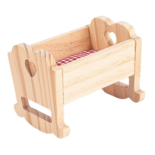 YARNOW Puppenhauszubehör Puppenbett Babypuppenwiege Aus Holz Puppenhaus Krippe Puppenhausbett Puppenmöbel Bett Hölzern YARNOW Puppenhauszubehör Puppenbett Babypuppenwiege Aus Holz Puppenhaus Krippe Puppenhausbett Puppenmöbel Bett Hölzern von YARNOW