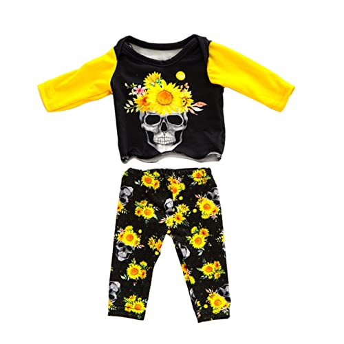 YARNOW Puppenkleidung Halloween Outfit Gelb Schwarzes Shirt und Hose Bequemes Stoffmaterial Passend für Puppen Festliches Kostüm mit Halloween YARNOW Puppenkleidung Halloween Outfit Gelb Schwarzes Shirt und Hose Bequemes Stoffmaterial Passend für Puppen Festliches Kostüm mit Halloween von YARNOW